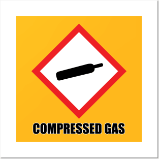 warning: compressed gas Posters and Art